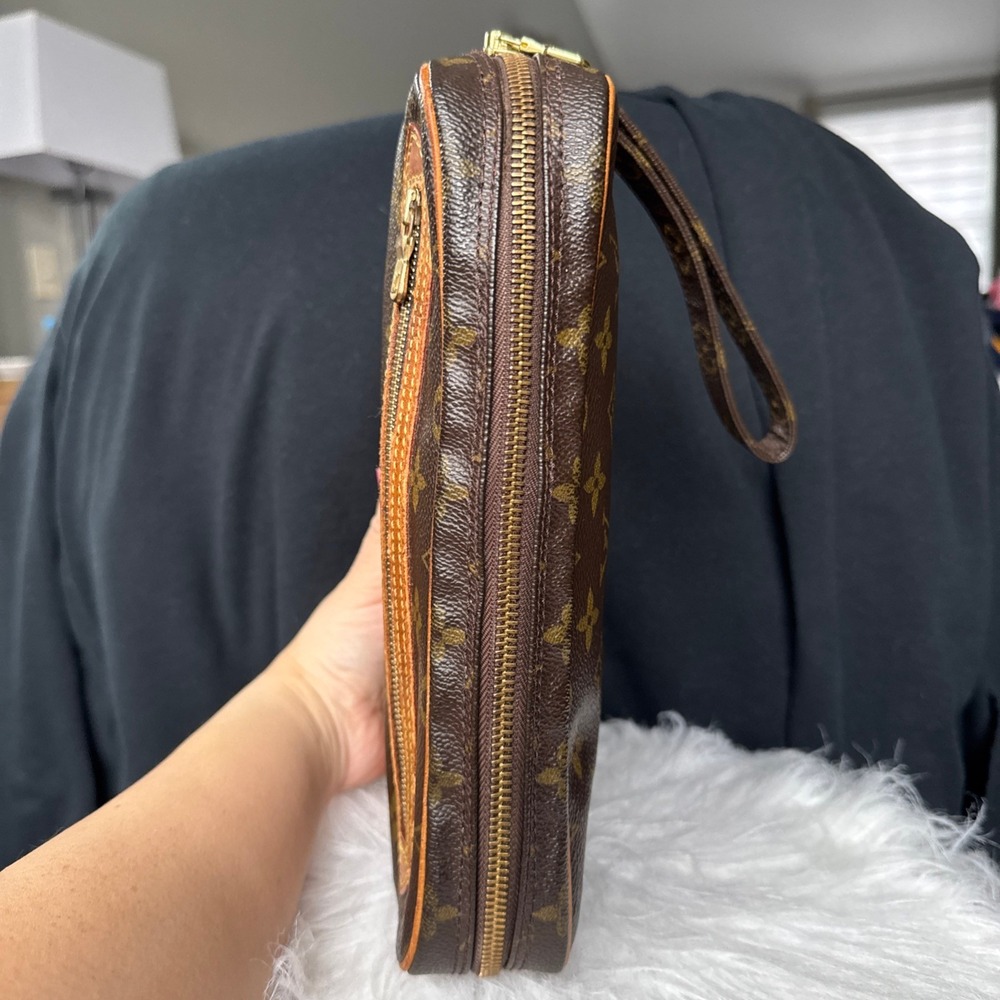 Louis Vuitton Vintage Marly Dragonne GM Clutch Bag Monogram Brown CanvasWristlet - Picture 15 of 16